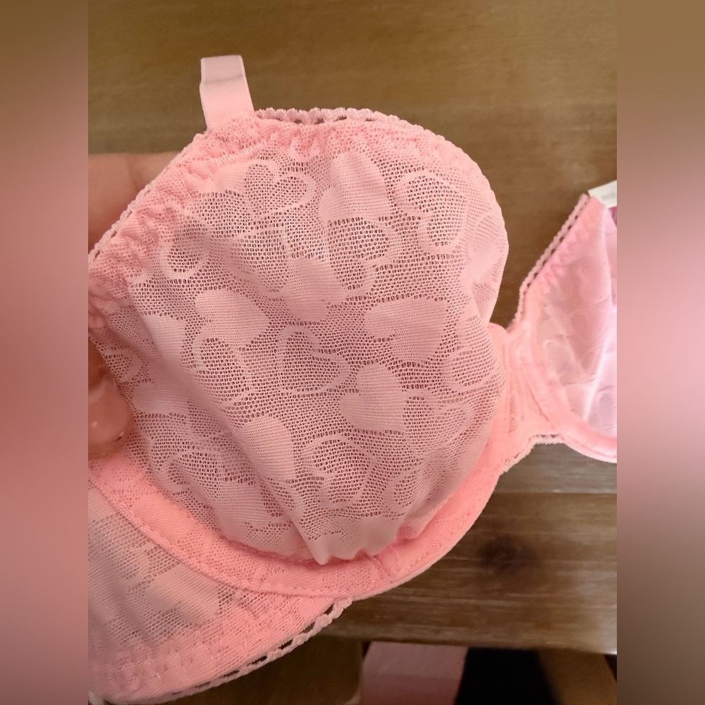 Aerie Pink Heart Lace Bra